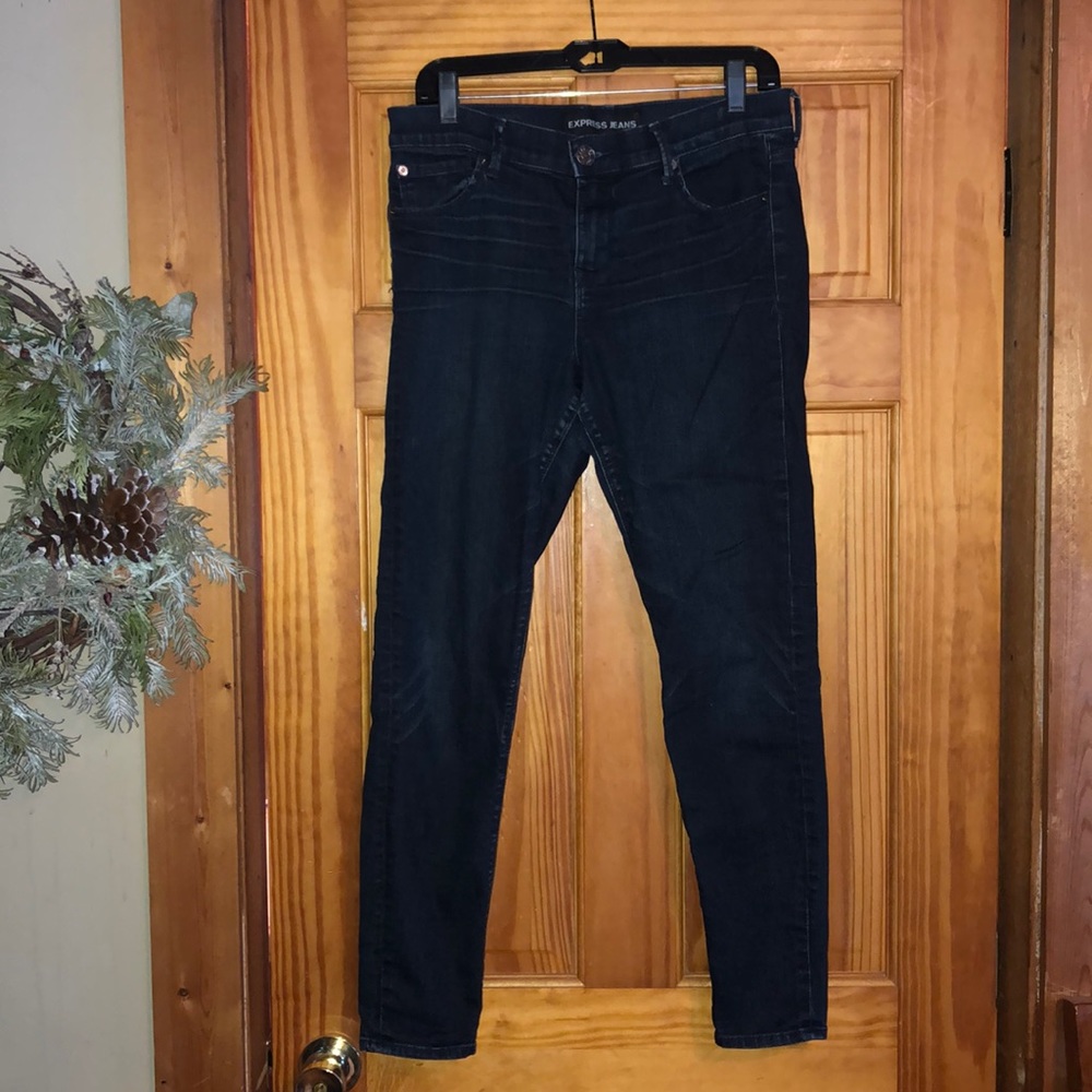 Express dark wash mid rise ankle legging